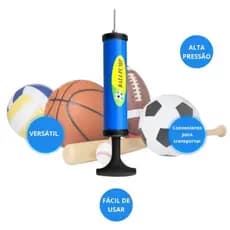 Bomba de Ar Manual para Encher bolas de Futebol FutSal FuteVôlei Basquete Boia Colete inflavel