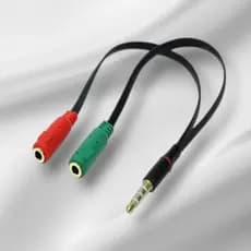 Cabo Adaptador P3 Macho para 2 P2 Fêmea - Fone e Microfone para Headset