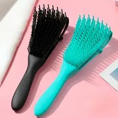 Escova Pente de Cabelo Polvo Modeladora Cachos Fácil Desembaraço Multifuncional