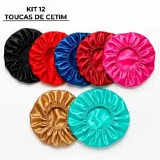 Kit Touca de Cetim Anti Frizz Toca Para Todos os Tipos Cabelos Ideal Para Dormir