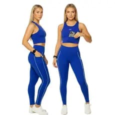 Conjunto Top com Bolso e Calça Legging com Bolsos Laterais Para Academia Pilates Corrida Feminino