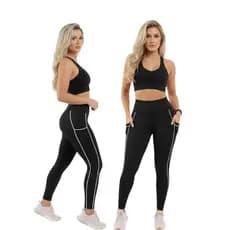 Conjunto Fitness Alta Compressão Calça Legging e Top Nadador