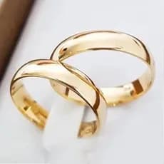 1 par de Alianças de Moeda Antiga Banhado 4 e 6mm tradicional