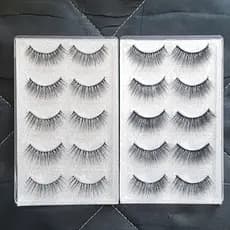 Caixa De 5 Pares De Cílios Postiços Naturais Modelo 6D