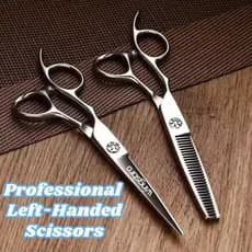 Tesoura Profissional De Corte De Cabelo Para Canhotos , 6.7 Polegadas , Plana E Desbaste , De Cabeleireiro , Salão De Be