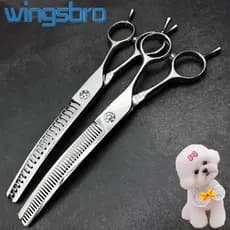 Wingsbro Tesoura De Cabelo De Cachorro De 7.5 Polegadas Para Aliciamento Desbaste Durável Movimento Suave E Corte Fino C
