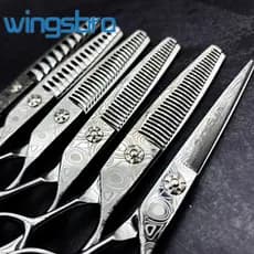 Wingsbro Tesoura De Cabelo De 6.5 Polegadas Desbaste Corte Aço Inoxidável Cortes Suaves Para Cabeleireiro , Barbeiros ,