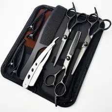 Kit De Tesouras Para Corte De Cabelo , Conjunto De Barbeiro Profissional , De Desbaste