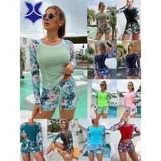 2025 novo estilo conservador protetor solar Wetsuit europeu americano impresso Boxer maiô de manga comprida
