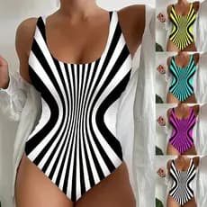 Maiô Feminino / Maiô Listrado de Uma Peça/Biquíni de Secagem Rápida/biquini plus size feminino