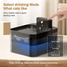 Fonte De Água Sem Fio Para Animais De Estimação , Gatos De 2.2L Automática Alimentada Por Bateria De 2600mAh Cães/Cachor