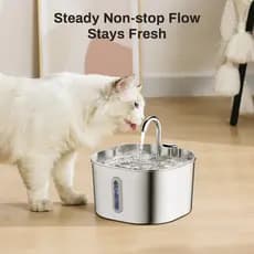 Fonte De Água Para Gatos De Aço Inoxidável , 2.2L/74oz , Com Sensor Inteligente , Janela Transparente , Filtro Automátic