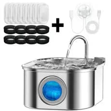 Fonte De Água Transparente Para Gatos , 3.2L , 108oz , Dispensador Automático De Aço Inoxidável , Sensor Inteligente , F
