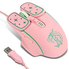 7200DPI Silencioso RGB Luminoso Pretty Girl Mouse Desktop Para Jogos Com Fio