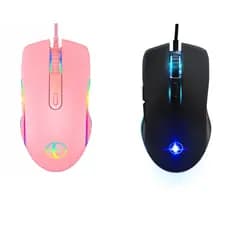 Mouse Com Fio Tipo C/USB Para Jogos RGB Luminoso Colorido