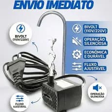 Kit  Bomba Para Aquários Submersa + Caninho Fontes Gatos Bebedouros Bombinha fonte de água