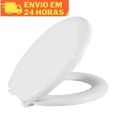 Assento Sanitário Almofadado Tampa de Vaso Universal Oval (Compatível com Todas as Marcas de Assento) Branco