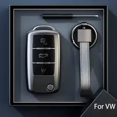 Titânio Cinza Para VW Volkswagen Polo Tiguan Passat B5 B6 B7 Golf MK6 Jetta Lavida Skoda Octavia Caso Chave Do Carro Cap