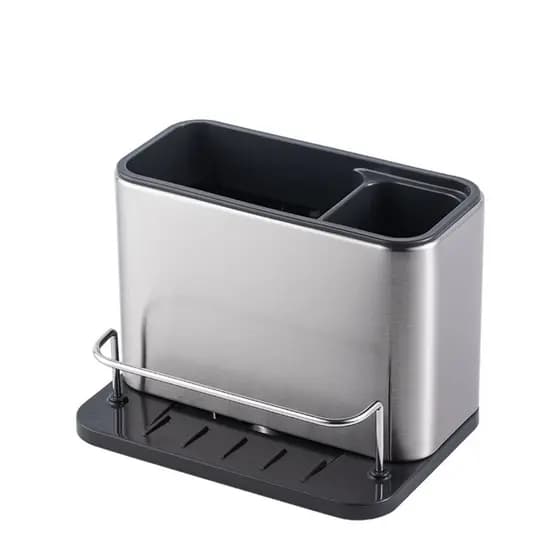 Porta Talher Escorredor Organizador De Pia Inox Cozinha Porta Esponja Suporte Multiuso Talheres