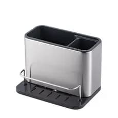 Porta Talher Escorredor Organizador De Pia Inox Cozinha Porta Esponja Suporte Multiuso Talheres