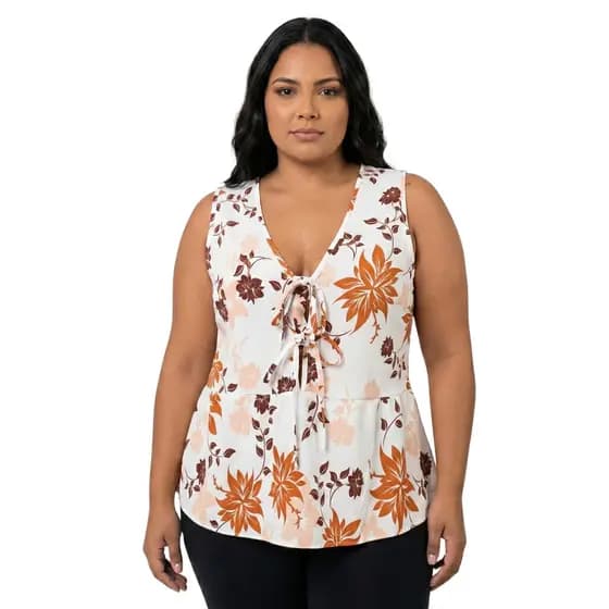 Blusa Peplum Plus Size Cavada Duna