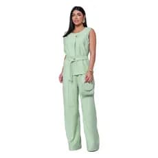 Conjunto Feminino Magante Sensorial com Blusa sem Mangas e Calça Pantalona