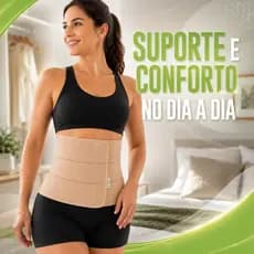 Faixa Abdominal Pós Cirúrgica Chantal C319 3 Painéis Gomos Velcro Ajustável Bege GG EGG 110 a 150 cm