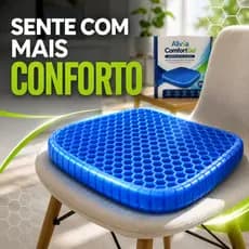 Assento Ortopédico de Gel Silicone Anti Escaras Egg Sit com Capa para Cadeira Azul Recuperação