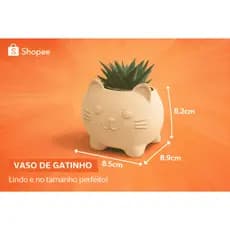 Vaso Gatinho kawaii Vaso gato suculentas Cachepot gatinho Vaso decorativo gato Vaso pet para plantas