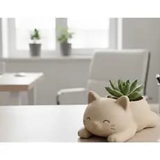 KIT 2 Vasos Decorativo lindo Gatinho deitado - Vaso gato para suculenta  e cactos Cachepot gatinho Vaso decorativo gato