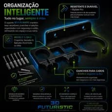 Suporte Para Secador Chapinha e Babyliss De Parede Resistente Com Ganchos Organizador 3 Em 1 Resistente Com Parafusos