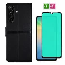 Capa Carteira Flip + Película Ceramica 9D para Samsung Galaxy A17