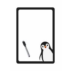 Ímã de Geladeira Lousa Magnética para Geladeira Planner Pinguim Caneta Escreve e Apaga