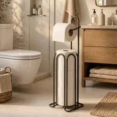 Suporte para Papel Higiênico Premium de Chão 4 Rolos para Banheiro e Lavanderia - Casa Nova