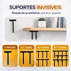 Suporte Invisível Para Prateleira Flutuante Suporte Com Haste De 80mm Para Prateleiras Pequenas