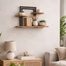 Nicho Decorativo Industrial Moderno Modelo Bali Nicho De Parede com Praleteira Sala Quarto Hall