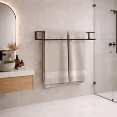 Porta Toalhas Duplo 60cm Reforçado Suporte para Parede Multiuso Premium Organizador de Banheiro