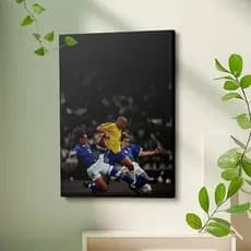 Quadro Decorativo Futebol Ronaldo Fenômeno Brasil x Itália