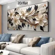 Quadro Decorativo Lírios Esculturais e Movimento Fluido