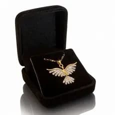 Colar Fênix Dourado Banhado Ouro Cravejado com Caixa de Presente + Garantia Bastet Shop