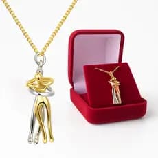 Colar Abraço Infinito Folhado a Ouro/Prata + Caixa de Presente