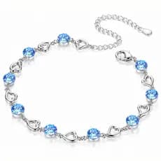 Pulseira Feminina Retrô Coração com Zircônia para Festa e Casamento com Caixa Presente