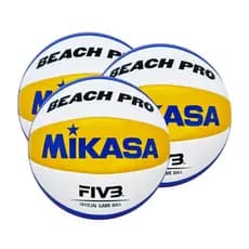 3 Bola Vôlei De Praia Mikasa Bv550c Branco, Amarelo E Azul