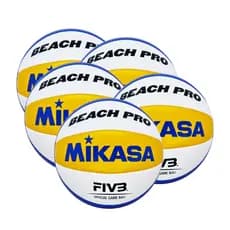 5 Bola Vôlei De Praia Mikasa Bv550c Branco, Amarelo E Azul