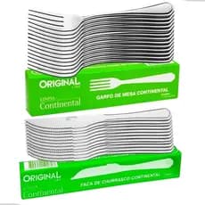 Kit Jogo Talheres 12 Garfos 12 Facas Churrasco Aco Inox Mesa Pecas Restaurante Buffet