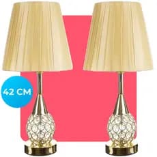 Kit 2 Abajur Luminaria Decorativo Quarto Sala Escritorio Branco Preto Dourado Prata Com Led Bivolt