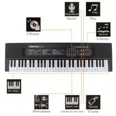 Teclado Musical Eletrônico Musica Bigfun Bf-6138 Teclas Microfone Completo