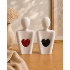 Escultura Decorativa Abstrata Coração Preto Impressão 3D | Decoração Moderna Minimalista para Sala, Quarto e Escritório