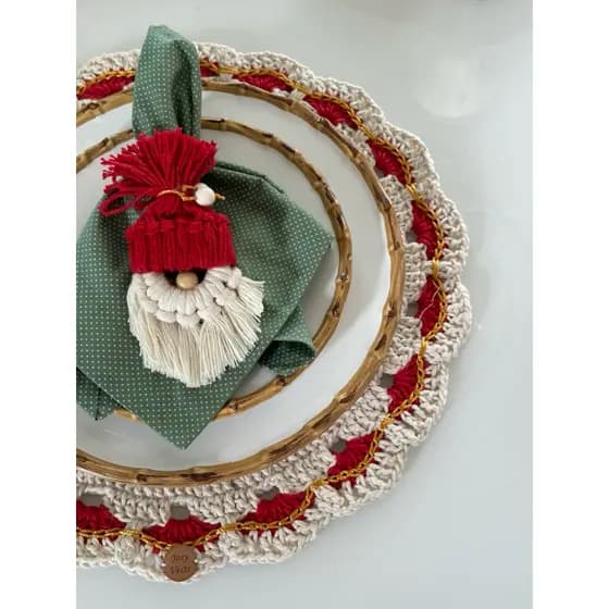 souplast Natal em croche Kit com 4pecas 2souplas e 2 porta guardanapos /jogo americano /mesa posta