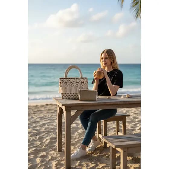 bolsa feminina de praia, bolsa artesanal COD-004
